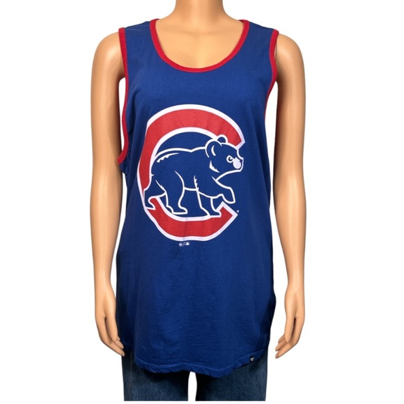 47 Chicago Cubs Tank Top MLB T Shirt sleeveless blue red round neck XL - Picture 11 of 15